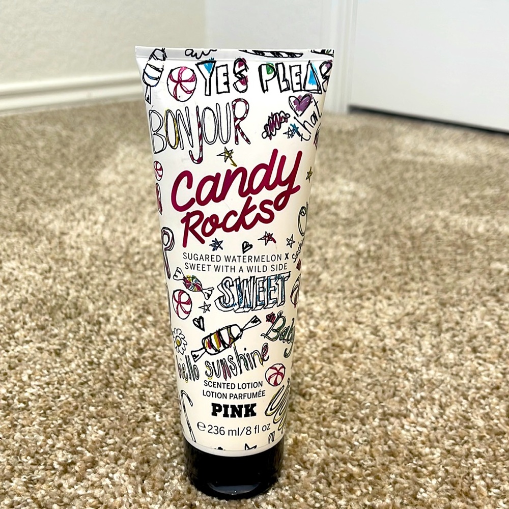 PINK candy rocks full size body lotion 8 oz